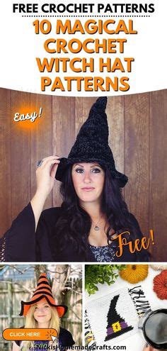 Witch hat with crocheted accents